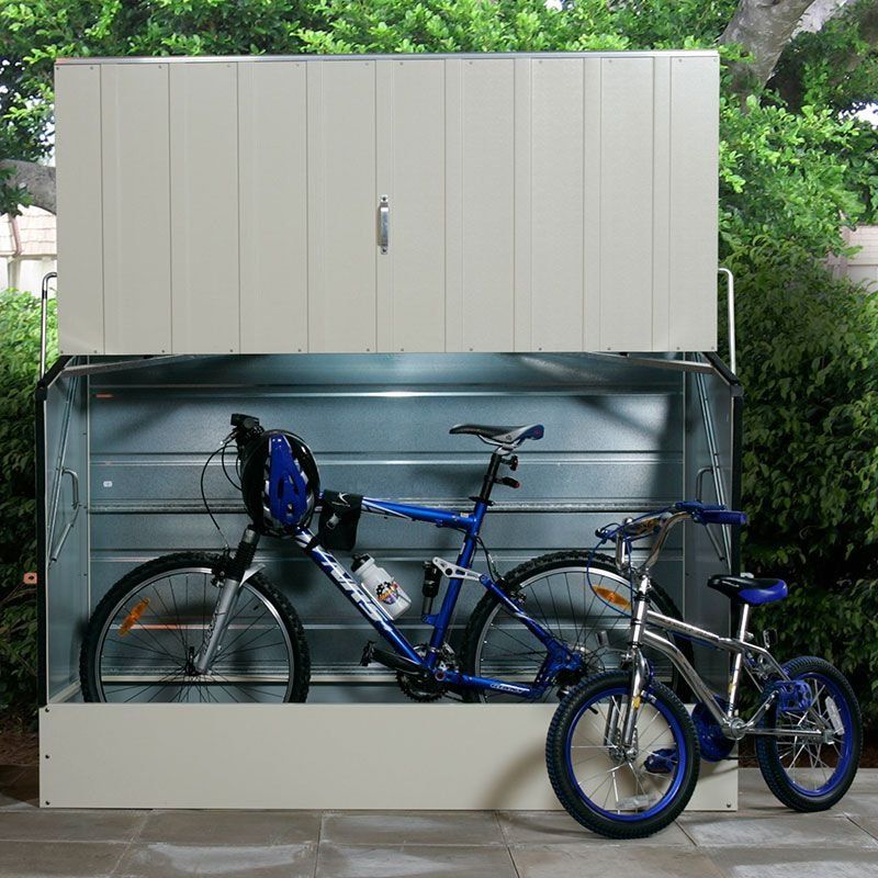 6'4 x 2'9 Trimetals Ramped Metal Bike Shed - Cream (1.95m x 0.88m) - Image 1