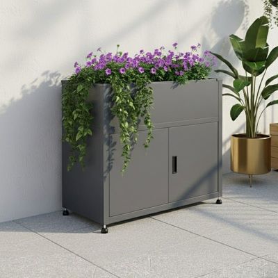 3'3 x 1'6 Trimetals Raised Metal Planter with Storage (1.00m x 0.50m)