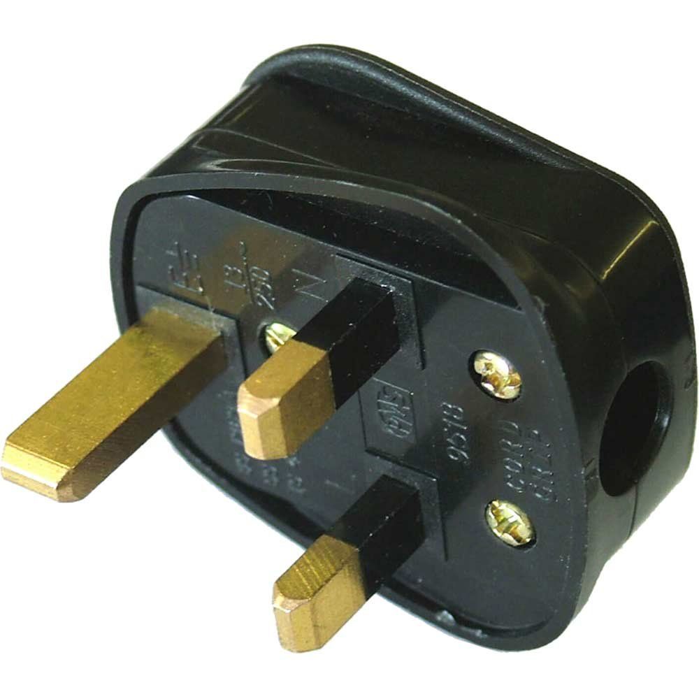 Faithfull Black Rubber Plug 13amp 240v - Image 1