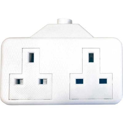 Smj RTS2GW White Trailing Extension Socket 13A 2-Gang