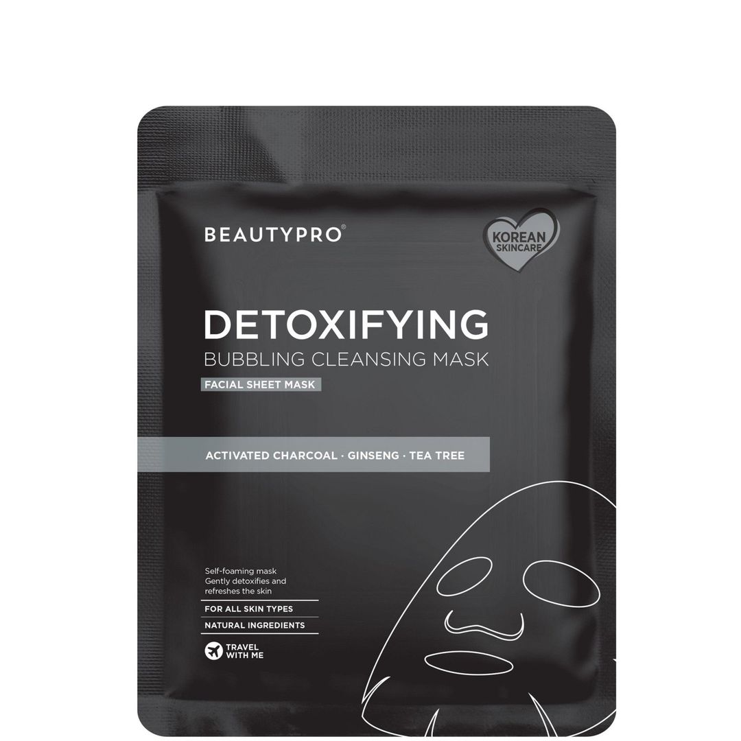 BEAUTYPRO Detoxifying Foaming Cleansing Sheet Mask with Activated Charcoal - Image 1