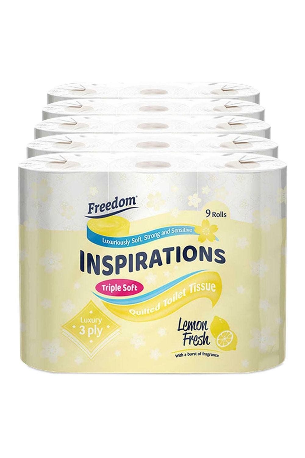 Freedom Inspirations Lemon Quilted Toilet Paper 45 Rolls - White - Image 1