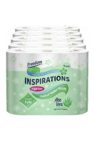 Freedom Inspirations Aloe Vera Quilted Toilet Paper 45 Rolls - White