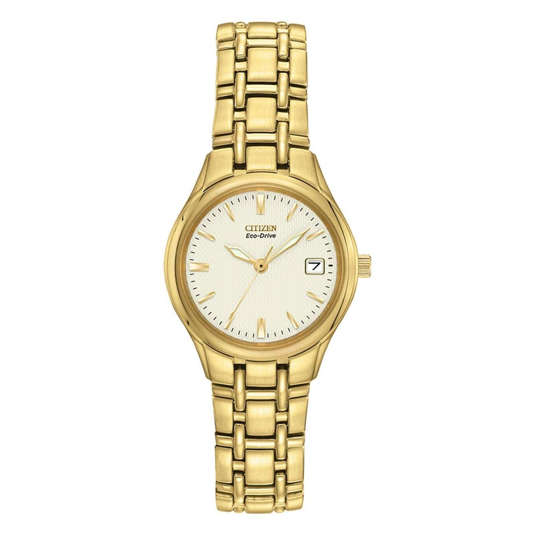 Citizen 25mm Yellow Gold Tone Eco Drive Ladies Watch - Image 1