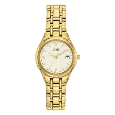 Citizen 25mm Yellow Gold Tone Eco Drive Ladies Watch