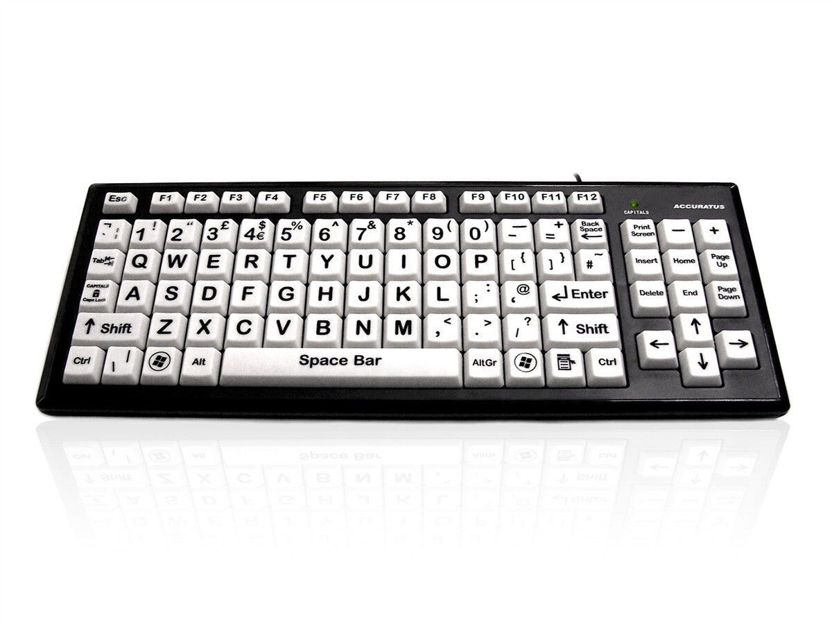 Accuratus Monster 2 keyboard Office USB QWERTY UK International Black White - Image 1