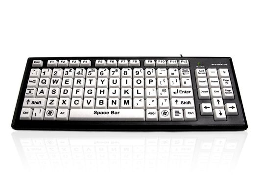 Accuratus Monster 2 keyboard Office USB QWERTY UK International Black White