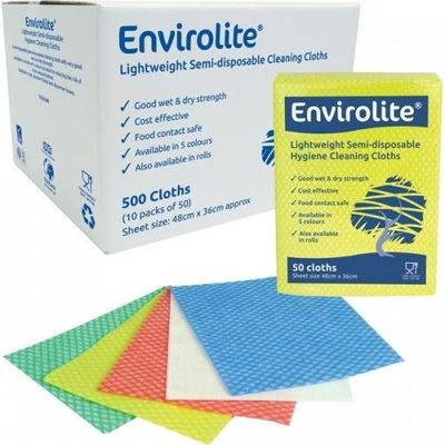 ValueX Folded Cleaning Cloth 480x360mm Yellow (Pack 50)
