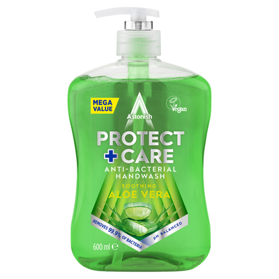 Astonish Protect + Care Anti-Bacterial Handwash Aloe Vera 600ml - Thumbnail 2
