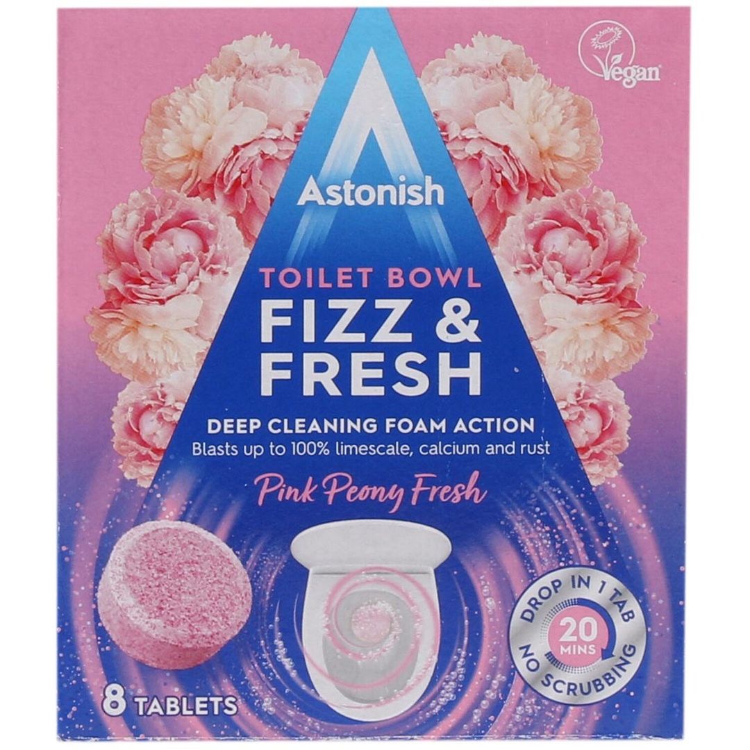 Astonish Toilet Bowl Fizz & Fresh Pink Peony Fresh Tablets 8 x 25g (200g) - Image 1