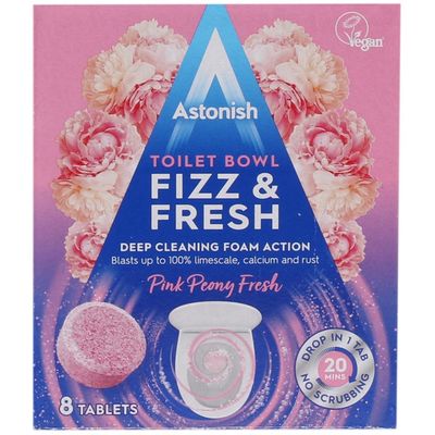 Astonish Toilet Bowl Fizz & Fresh Pink Peony Fresh Tablets 8 x 25g (200g)