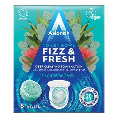 Astonish Toilet Bowl Fizz & Fresh Eucalyptus Fresh Tablets 8 x 25g (200g)
