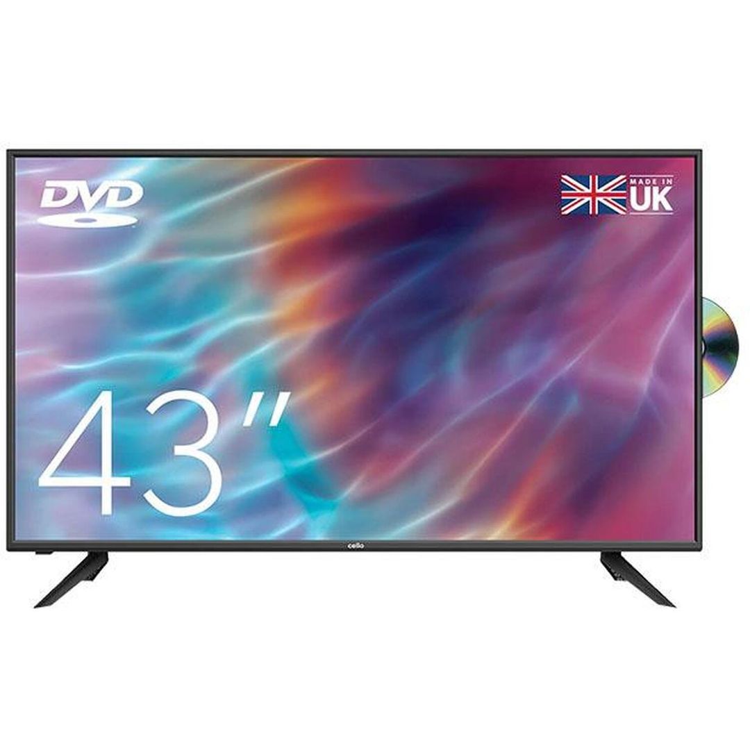 Cello 43" TV with DVD, Freeview and Freesat - Black - Image 1