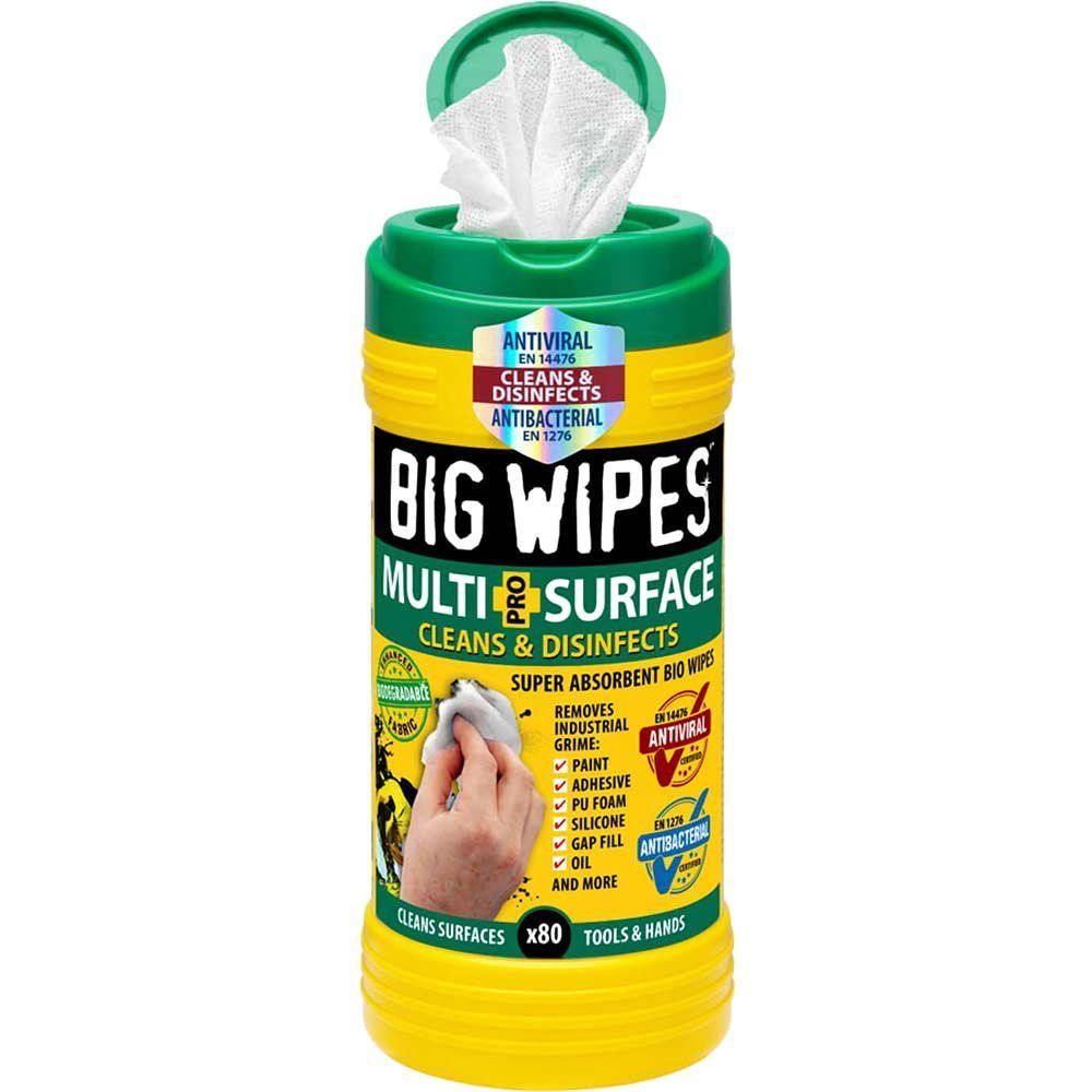 Big Wipes 2440 0000 Multi-Surface Bio Pro+ Antiviral Wipes (Tub 80) - Image 1