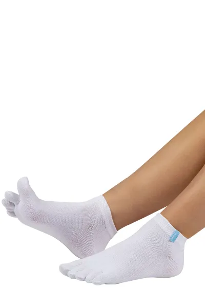 1 Pack Essential Ankle Toe Socks for Men and Women - White - Thumbnail 2