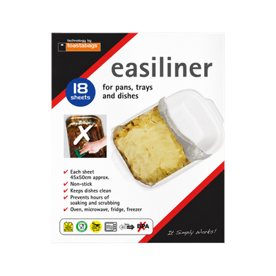Easiliner Non-Stick Liners for Pans Trays & Dishes 45 x 50cm 18 Pack