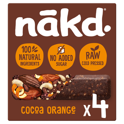 Nakd Fruit & Nut Bars Cocoa Orange 4 x 35g