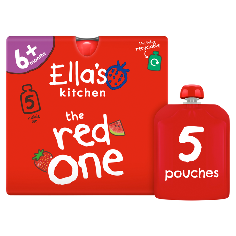Ella's Kitchen the Red One Squished Smoothie Fruits 5 x 90g (450g) - Image 1