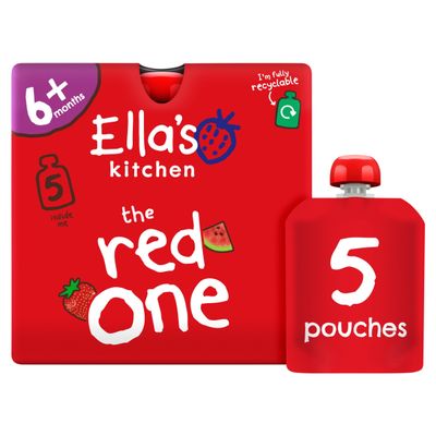 Ella's Kitchen the Red One Squished Smoothie Fruits 5 x 90g (450g) - Thumbnail 2