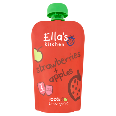 Ella's Kitchen Organic Strawberries and Apples Baby Pouch 4+ Months 120g