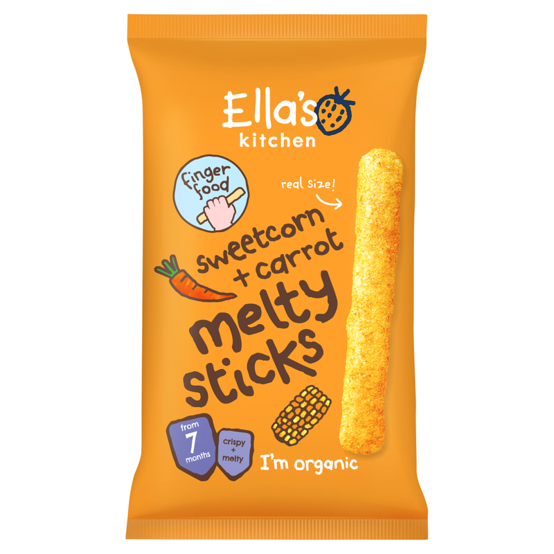 Ella's Kitchen Sweetcorn + Carrot Rudolph's Melty Sticks from 7 Months 16g - Image 1