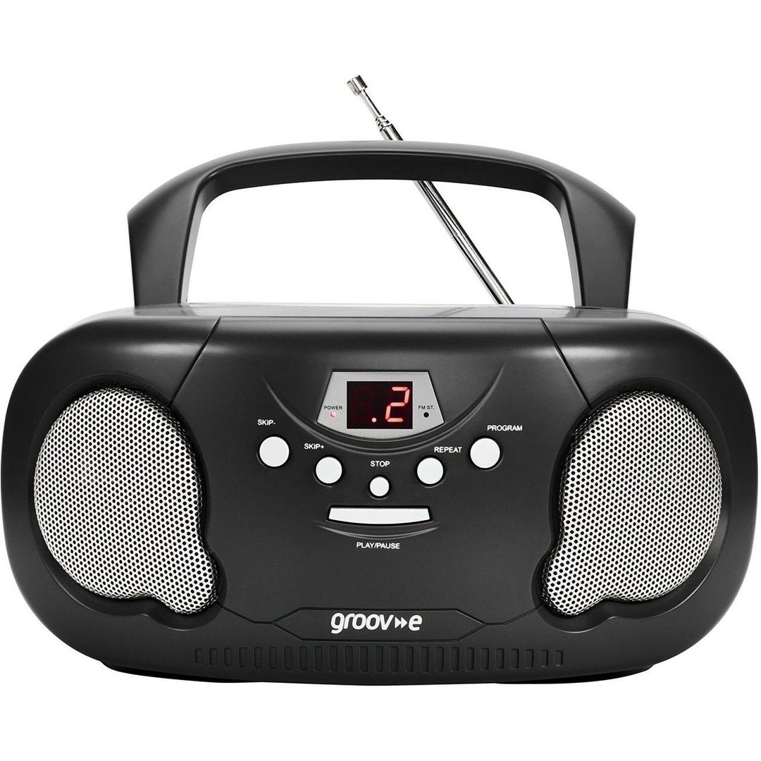 GROOV-E Original Boombox GV-PS733 Portable FM/AM Boombox - Black, Black - Image 1