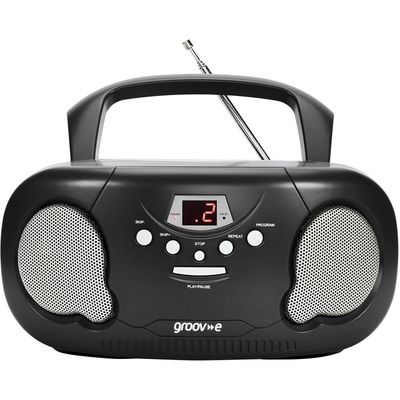 GROOV-E Original Boombox GV-PS733 Portable FM/AM Boombox - Black, Black
