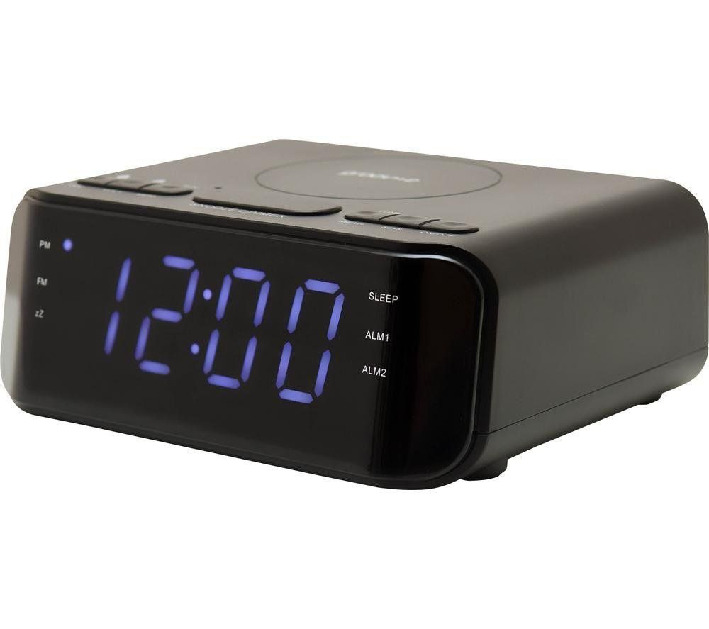 Atlas Alarm Clock Radio with Wireless Charging Pad - Black - Image 1