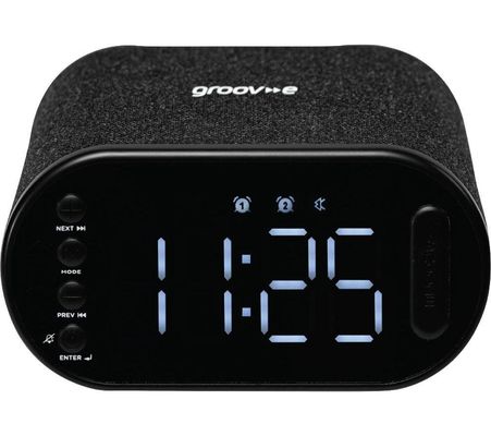GROOV-E Atlas II GVCR06BK FM Bluetooth Clock Radio - Black, Black