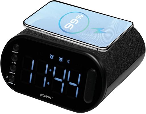 GROOV-E Atlas II GVCR06BK FM Bluetooth Clock Radio - Black, Black - Thumbnail 2