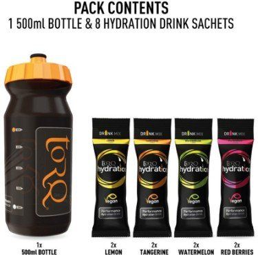 Torq Hydration 500ml Bottle Sample Pack - Black,orange