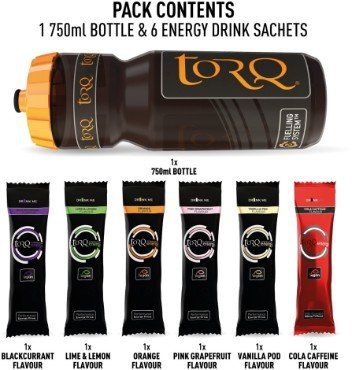 Torq Energy 750ml Bottle Sample Pack - Black,orange