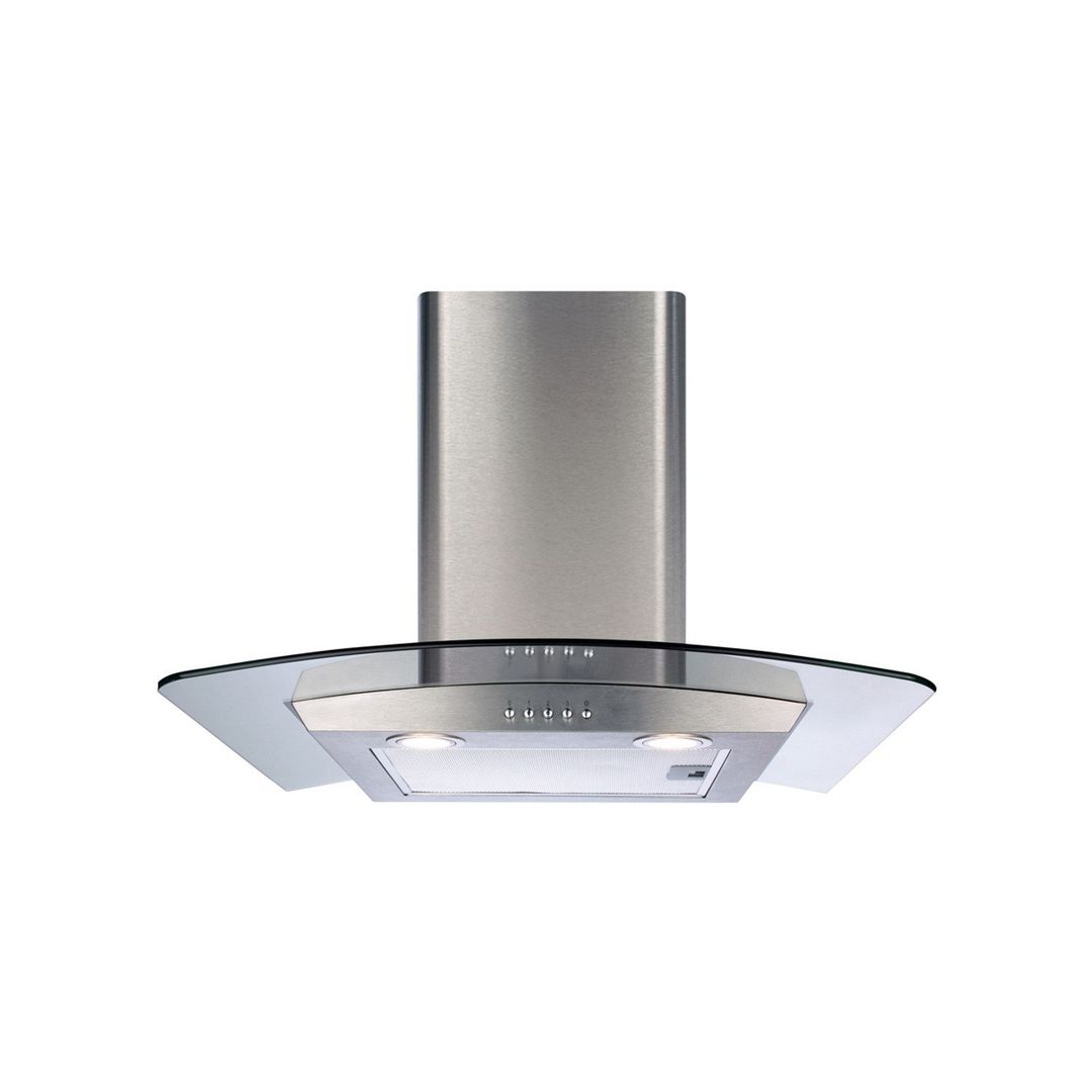 CDA ECP62SS 60cm Curved Glass Chimney Cooker Hood - Stainless Steel - Image 1