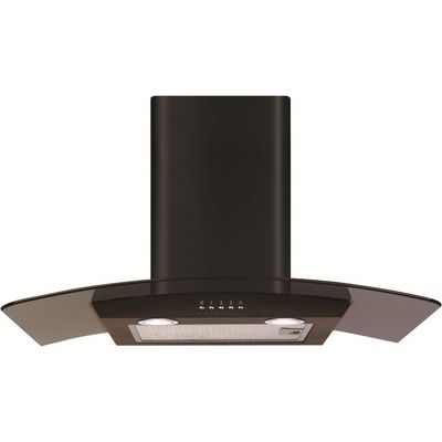 CDA ECP72BL 70cm Curved Glass Chimney Cooker Hood - Black