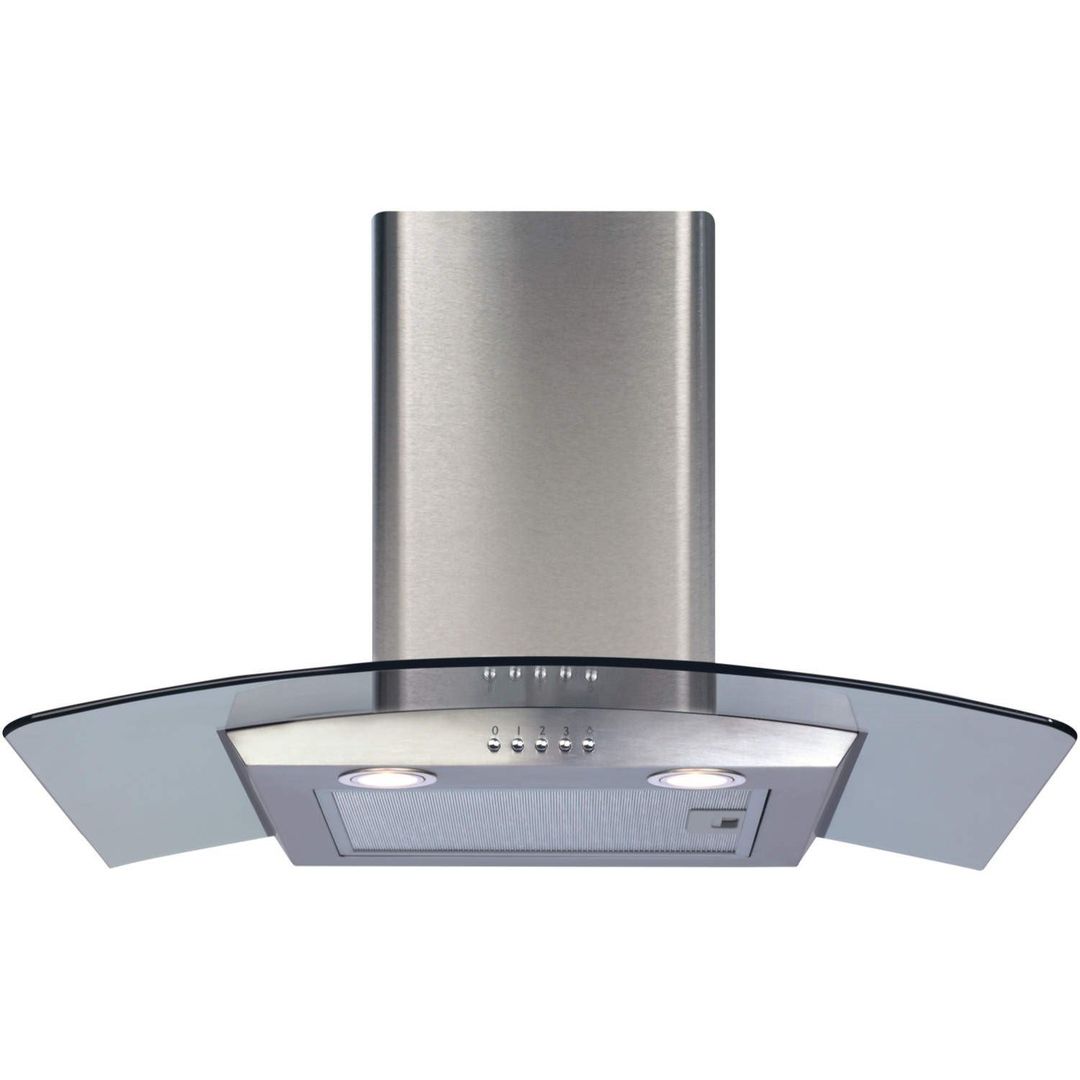 CDA ECP72SS 70cm Curved Glass Chimney Cooker Hood - Stainless Steel - Image 1