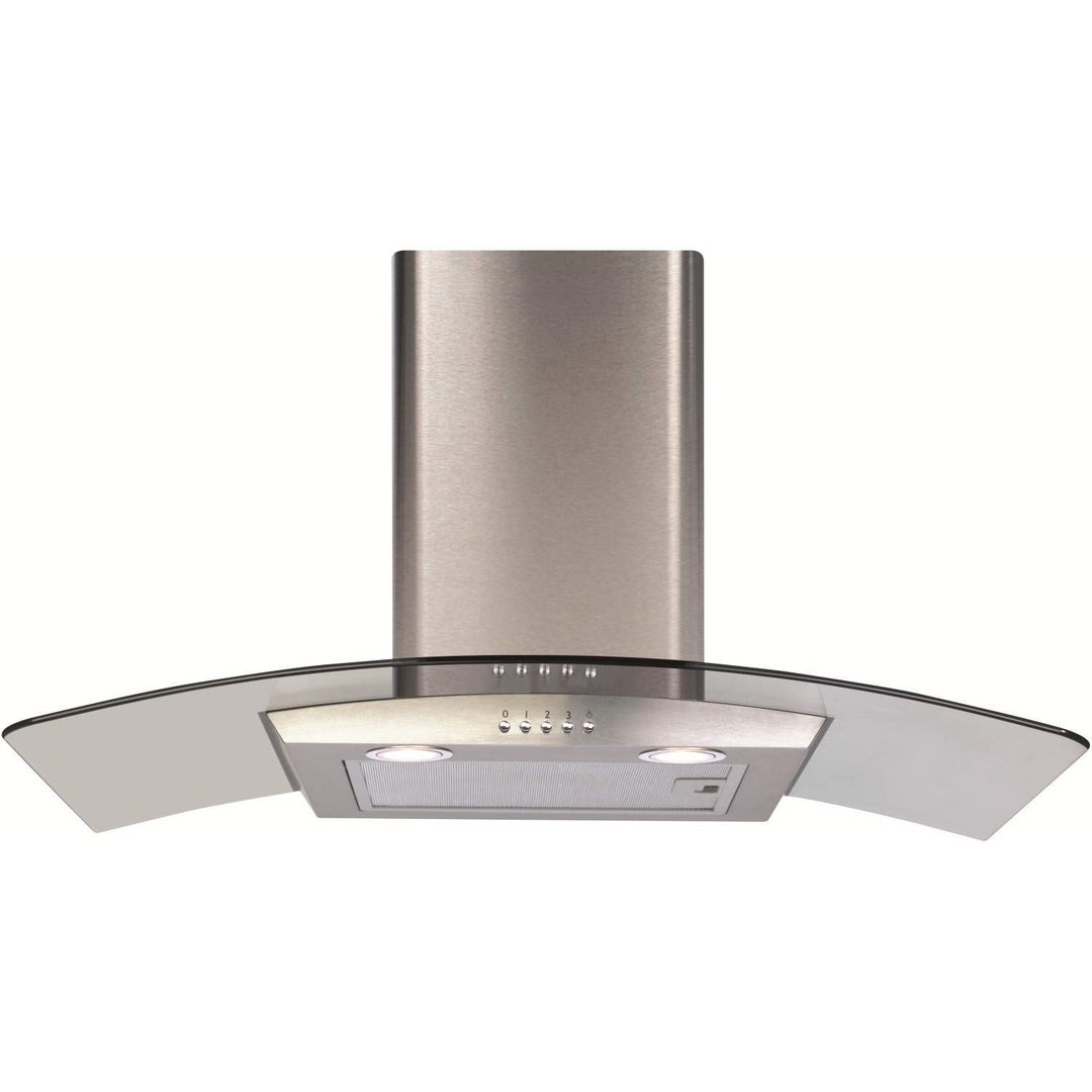 CDA ECP82SS 80cm Curved Glass Chimney Cooker Hood - Stainless Steel - Image 1