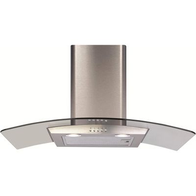CDA ECP82SS 80cm Curved Glass Chimney Cooker Hood - Stainless Steel