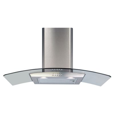 CDA ECP82SS 80cm Curved Glass Chimney Cooker Hood - Stainless Steel - Thumbnail 2