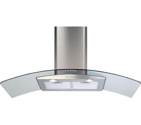 CDA ECP102SS 100cm Curved Glass Chimney Cooker Hood - Stainless Steel