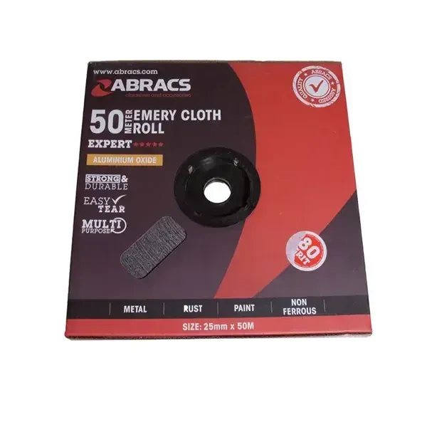 Abracs Emery Cloth Roll 50M X 25Mm 80 Grit | Aber2550080 | Euro Car Parts - Image 1