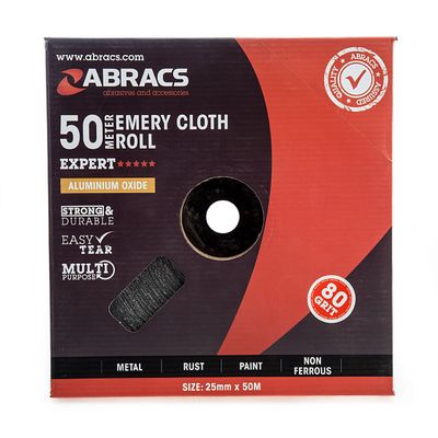 Abracs Emery Cloth Roll 50M X 25Mm 80 Grit | Aber2550080 | Euro Car Parts - Thumbnail 2