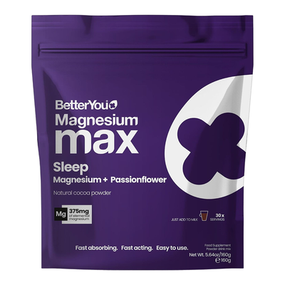 BetterYou Magnesium Max Powder magnesium supplement cocoa flavour 160g in Purple | Size: 152g - Thumbnail 2