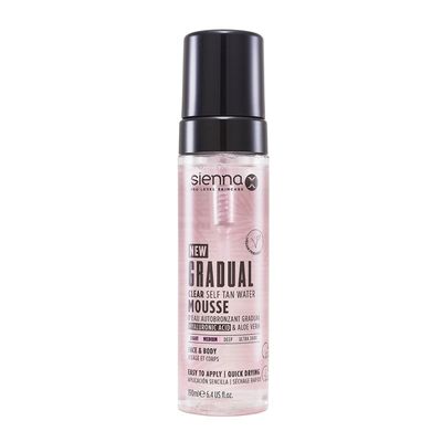 Sienna X Gradual Clear Tan Water Mousse | Size: 190ml