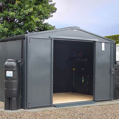 10' x 7' Asgard Garrison Police Preferred Metal Bike Workshop Shed (3.11m x 2.39m)
