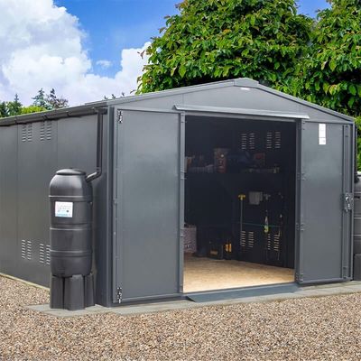 10' x 11' Asgard Garrison Police Preferred Metal Bike Workshop Shed (3.11m x 3.48m)