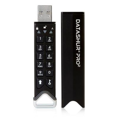 iStorage datAshur PRO2 128 GB | Secure Flash Drive | FIPS 140-2 Level 3 Certified | AES-XTS 256-bit hardware encryption | Password protected | Dust/Water-Resistant |