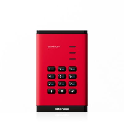 iStorage diskAshur³ SSD 1TB Red | Secure Portable Solid State Drive | FIPS 140-3 Level 3 Complaint |Common Criteria EAL 5+ | PIN protected | AES-XTS 256-bit hardware encryption | GDPR, TAA Compliant | Dust/Water Resistant |