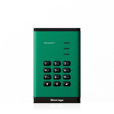 iStorage diskAshur³ HDD 500GB Green | Secure Portable Hard Drive | FIPS 140-3 Level 3 Complaint |Common Criteria EAL 5+ | PIN protected | AES-XTS 256-bit hardware encryption | GDPR, TAA Compliant | Dust/Water Resistant |