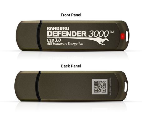 iStorage Kanguru Defender 3000™ SuperSpeed USB 3.0 64 GB| Secure Flash Drive | FIPS 140-3 Level 3 pending, FIPS 140-2 Level 3 Certified | AES-XTS 256-bit Hardware Encryption | TAA Compliant|