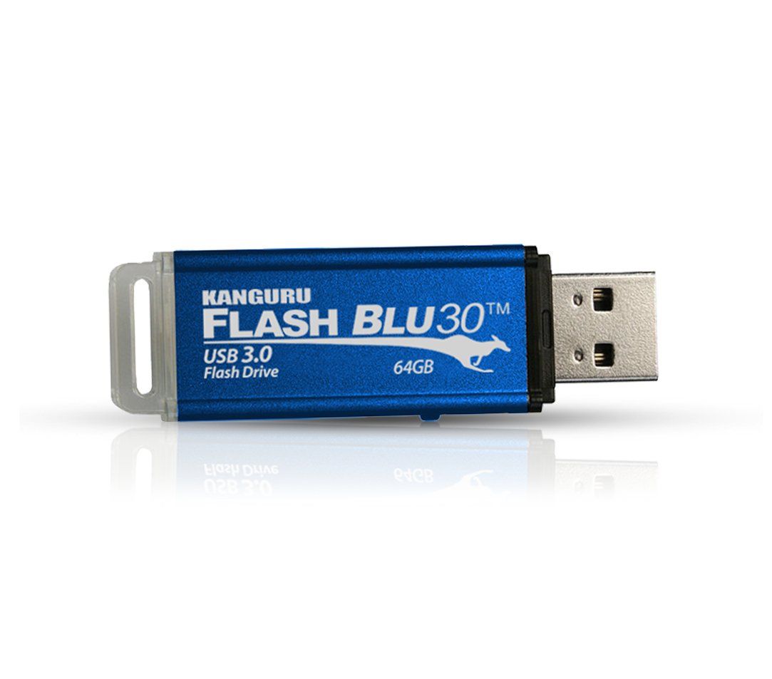 iStorage Kanguru FlashBlu30 SuperSpeed USB3.0 16GB |Secure Flash Drive| Physical Write Protect Switch | Windows “Ready Boost” compatible - Image 1